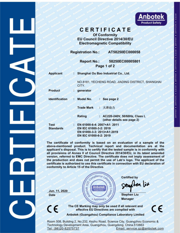 CE認(rèn)證證書